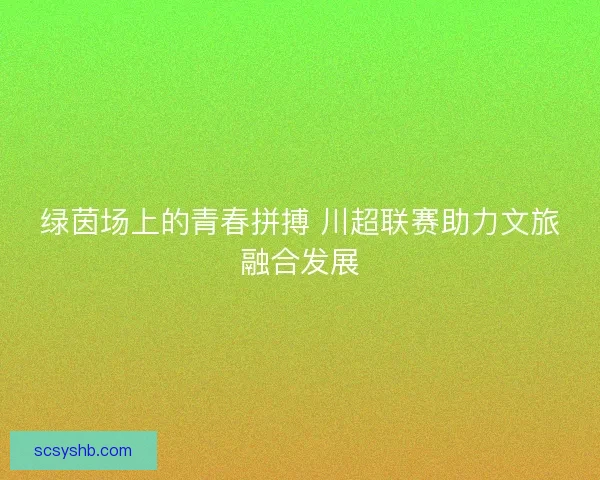 绿茵场上的青春拼搏 川超联赛助力文旅融合发展
