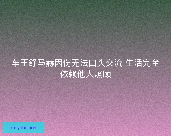 车王舒马赫因伤无法口头交流 生活完全依赖他人照顾